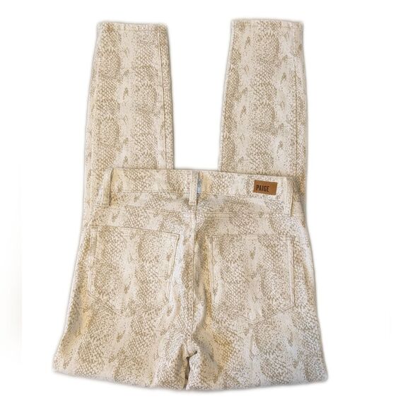 Paige Hoxton Ankle jeans, in Sonoran Snake print, cream & tan, sz 26 - Picture 3 of 9
